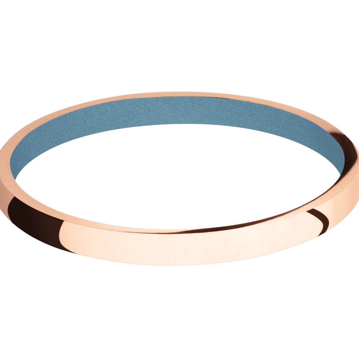 14K Rose Gold + Polish Finish + Polar Blue - Image 3