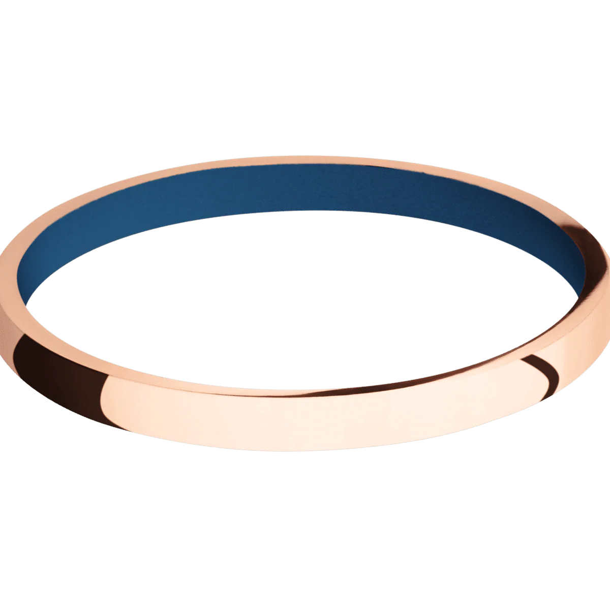 14K Rose Gold + Polish Finish + Ridgeway Blue - Image 3