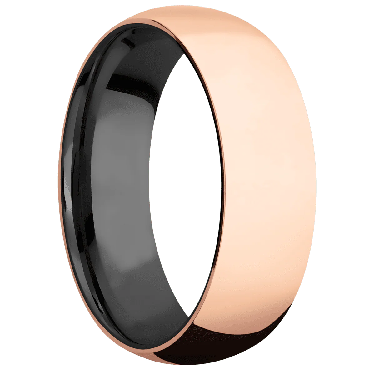 14K Rose Gold + Polish Finish + Zirconium