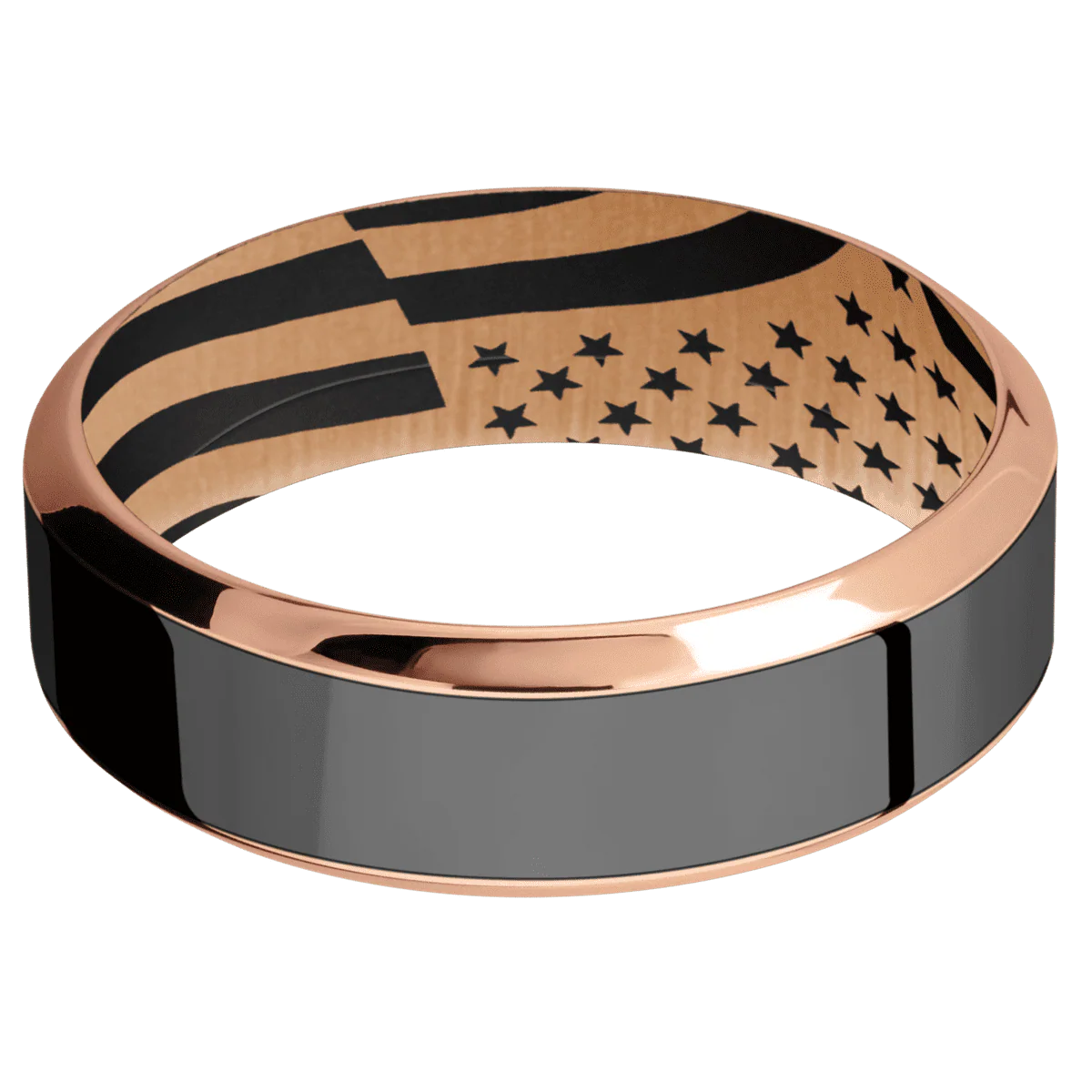 14K Rose Gold + Polish , Polish Finish + Black - Image 3