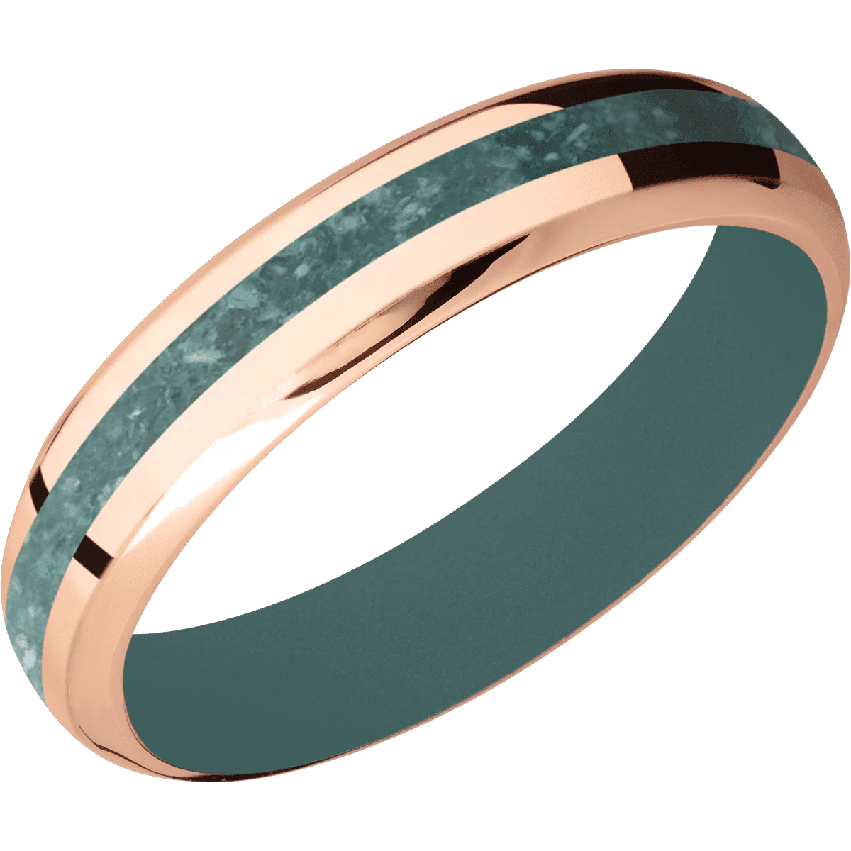 14K Rose Gold + Polish , Polish Finish + Northern Lights - Image 2