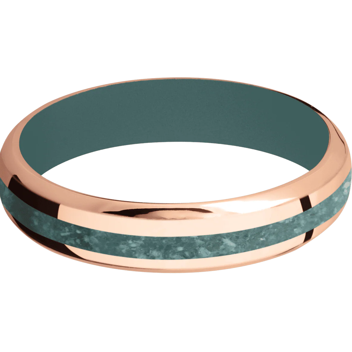 14K Rose Gold + Polish , Polish Finish + Northern Lights - Image 3