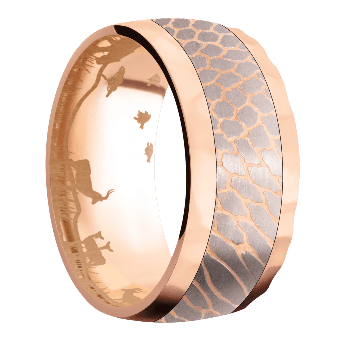 14K Rose Gold + Rockpolish Finish