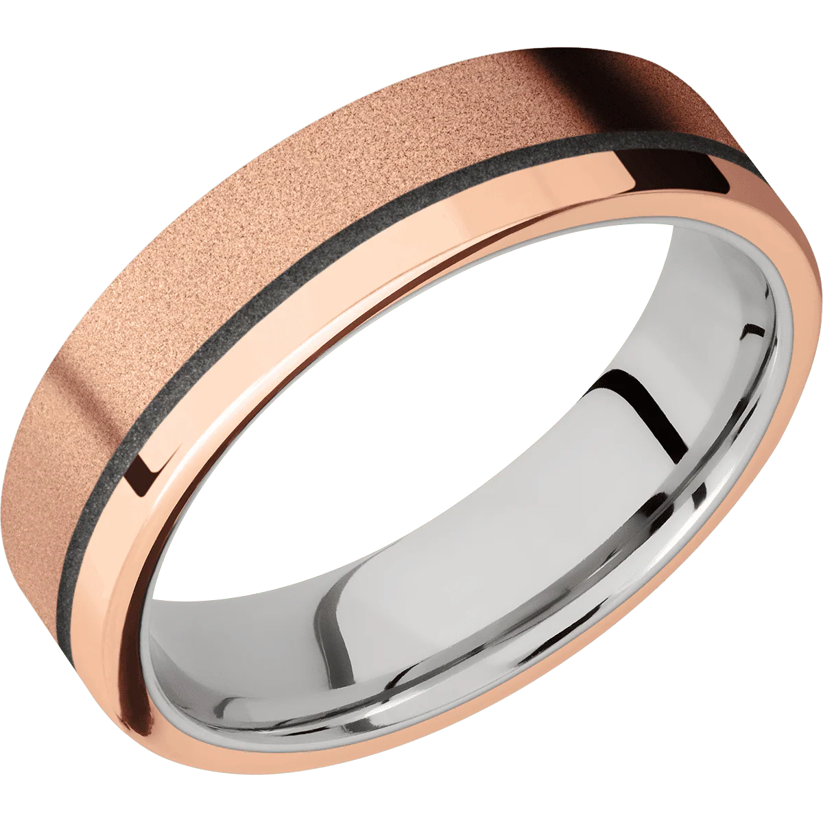 14K Rose Gold + Sand , Polish Finish + Cobalt Chrome - Image 2