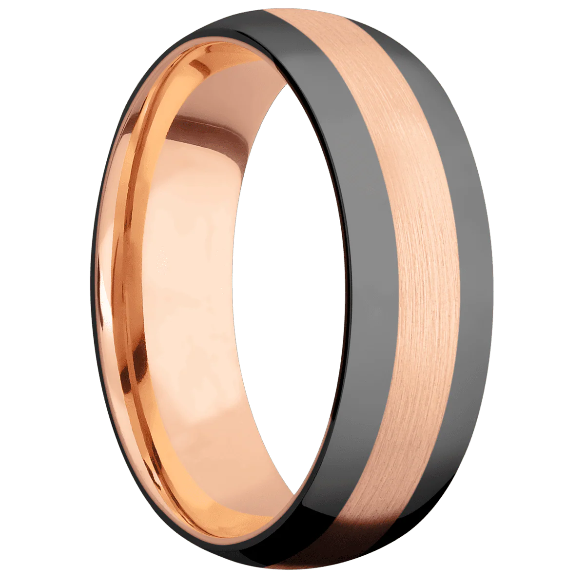 14K Rose Gold + Satin Finish