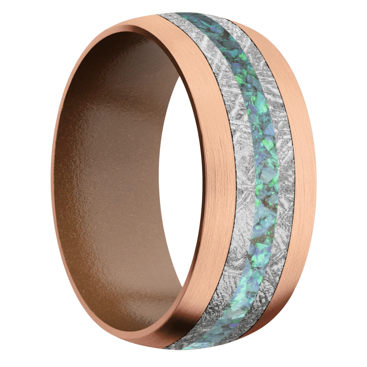 14K Rose Gold + Satin Finish + Copper Brown