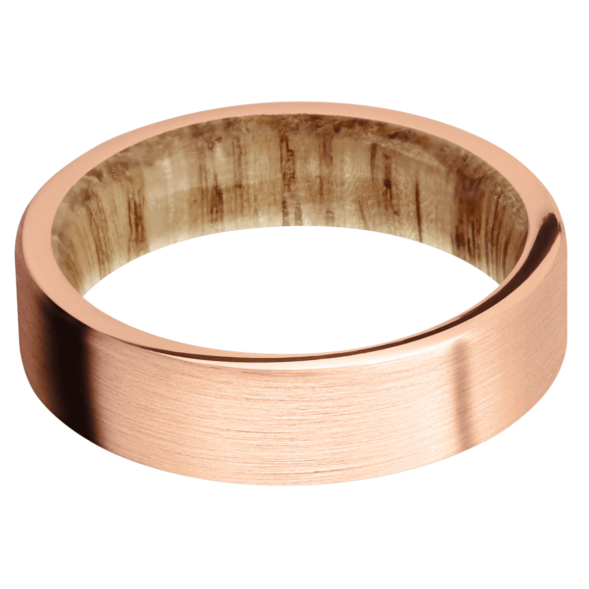 14K Rose Gold + Satin Finish + Natural Oak - Image 3