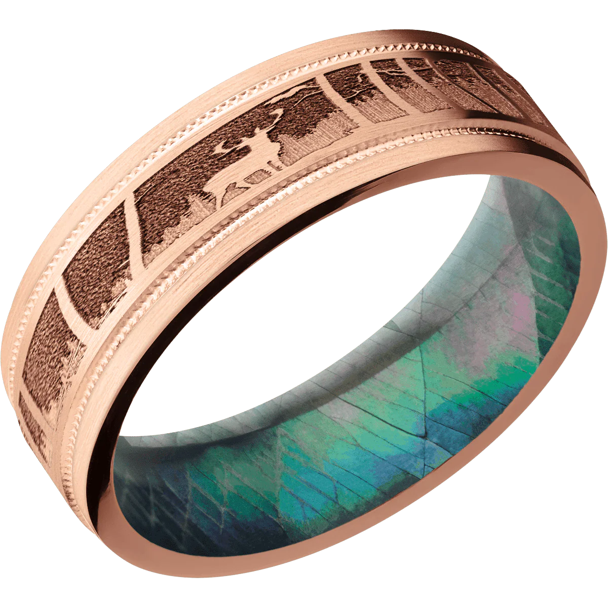 14K Rose Gold + Satin , Satin Finish + Black Mother of Pearl - Image 2