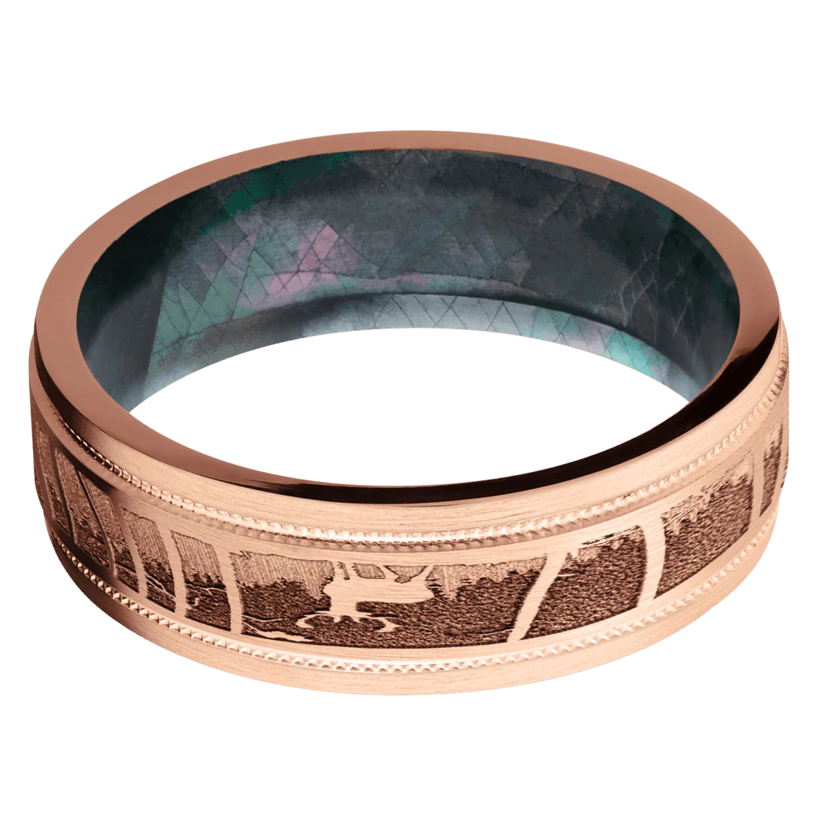 14K Rose Gold + Satin , Satin Finish + Black Mother of Pearl - Image 3