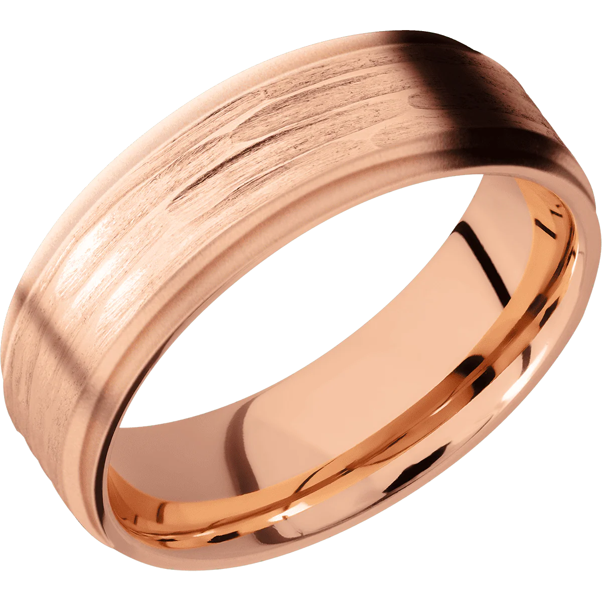 14K Rose Gold + Treebarkh , Bead Finish - Image 2
