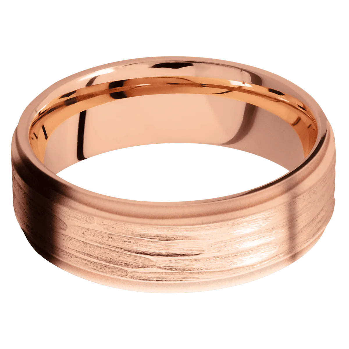 14K Rose Gold + Treebarkh , Bead Finish - Image 3