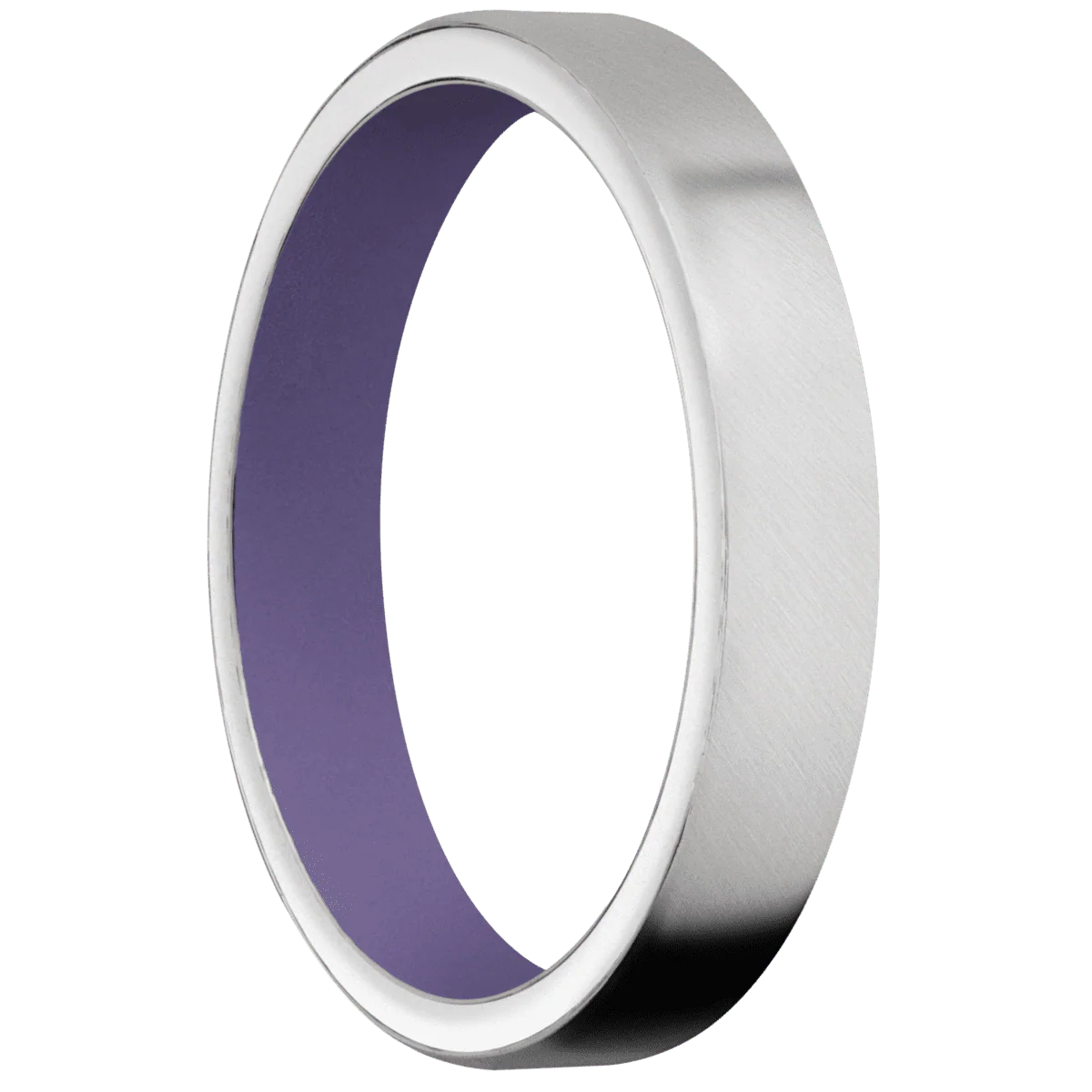 14K White Gold + Anglesatin Finish + Bright Purple