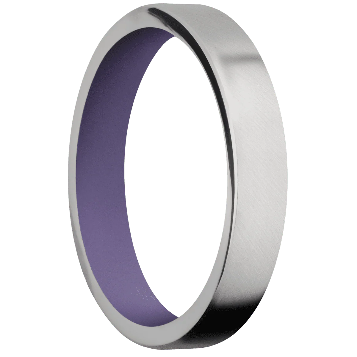 14K White Gold + Anglesatin Finish + Bright Purple