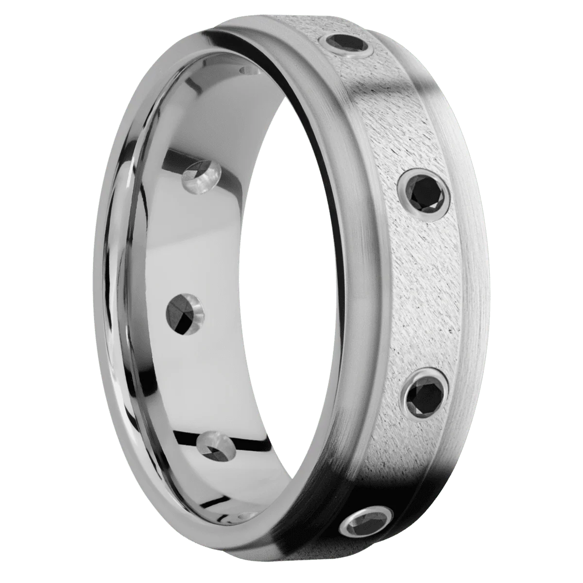 14K White Gold + Anglestone , Satin Finish