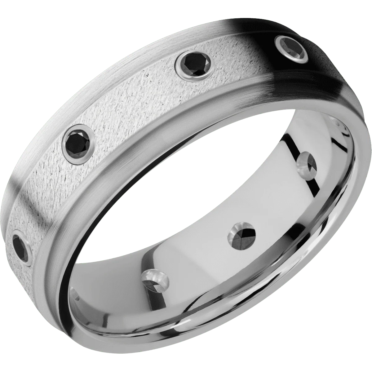 14K White Gold + Anglestone , Satin Finish - Image 2
