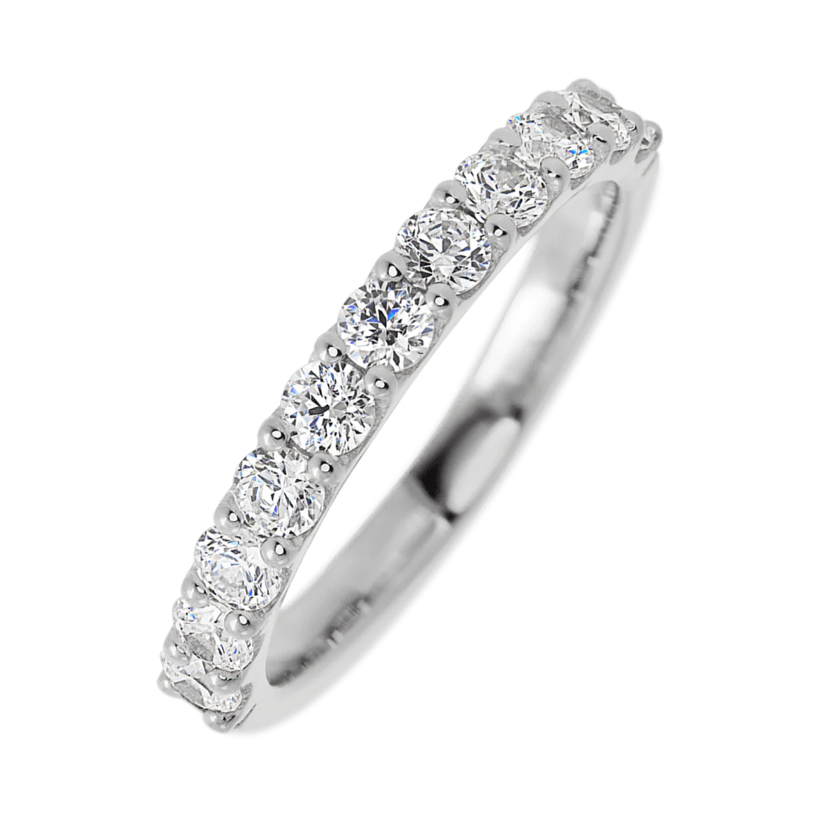 14K White Gold band with 11 Round Diamond having TCW-.77