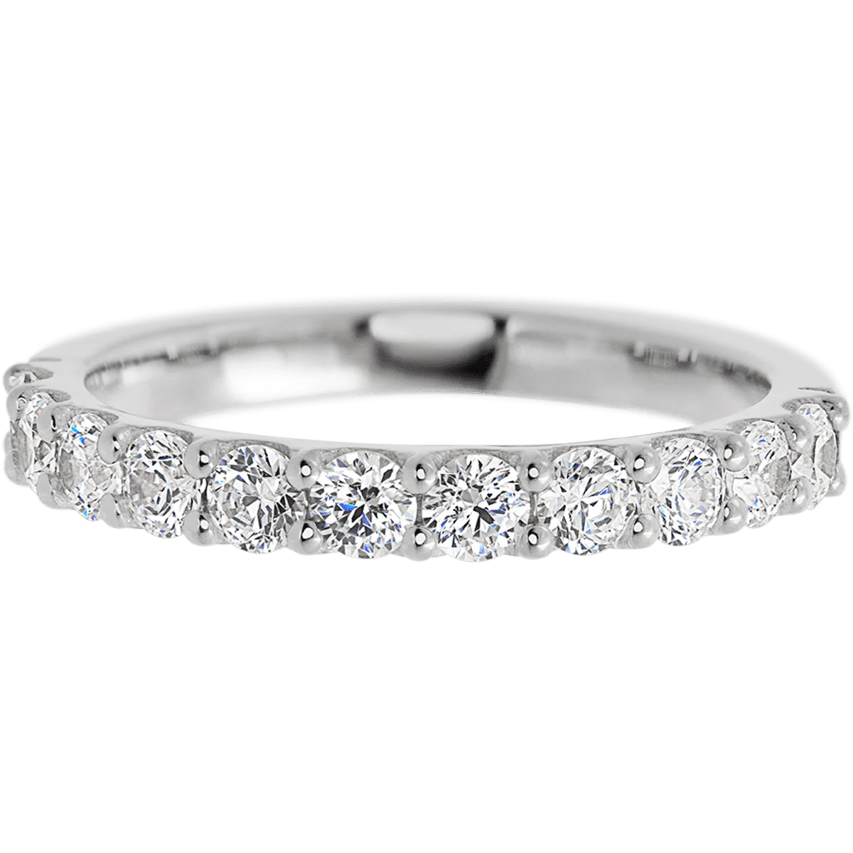 14K White Gold band with 11 Round Diamond having TCW-.77 - Image 2