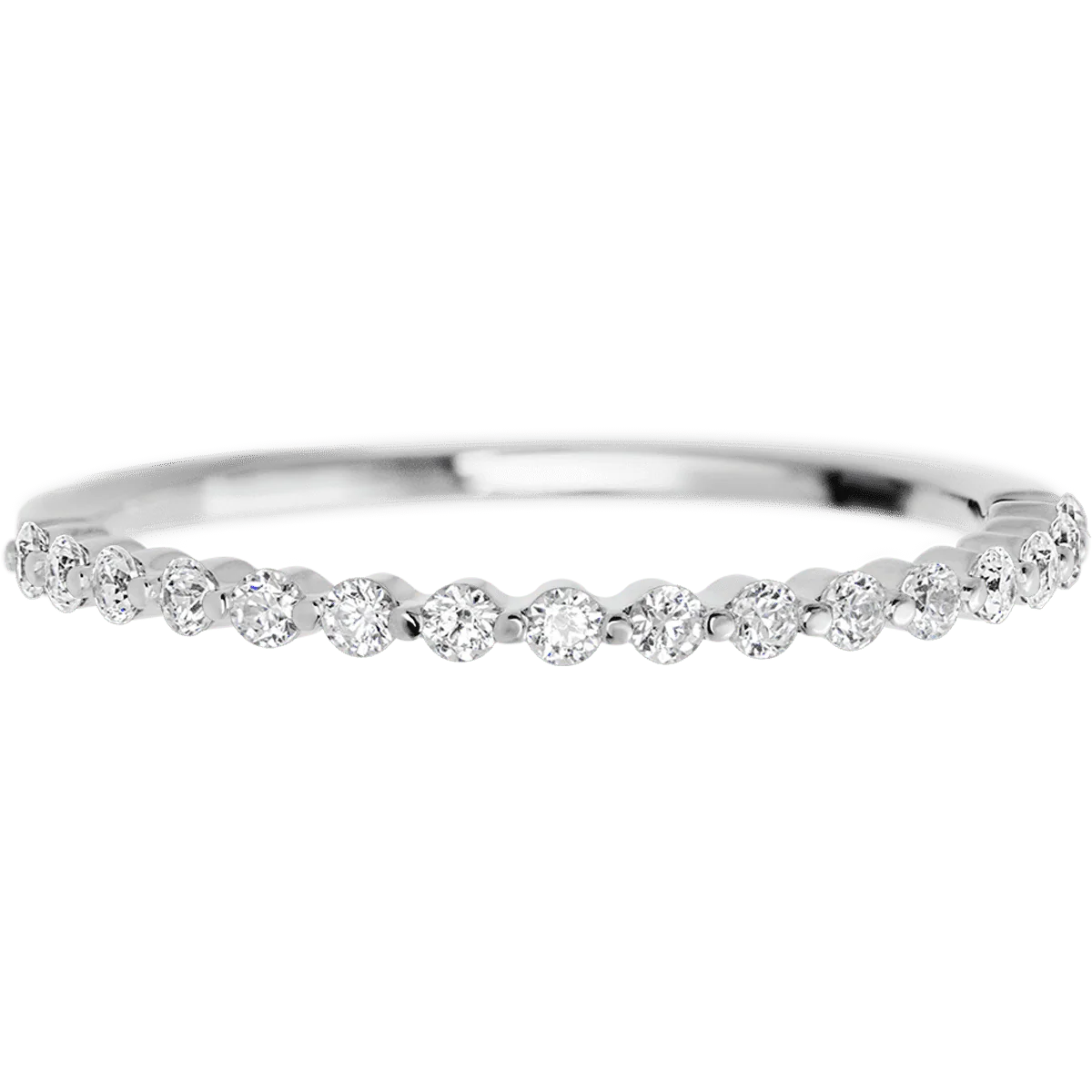 14K White Gold band with 15 Round Lab Grown Diamond having TCW-.22 - Image 2