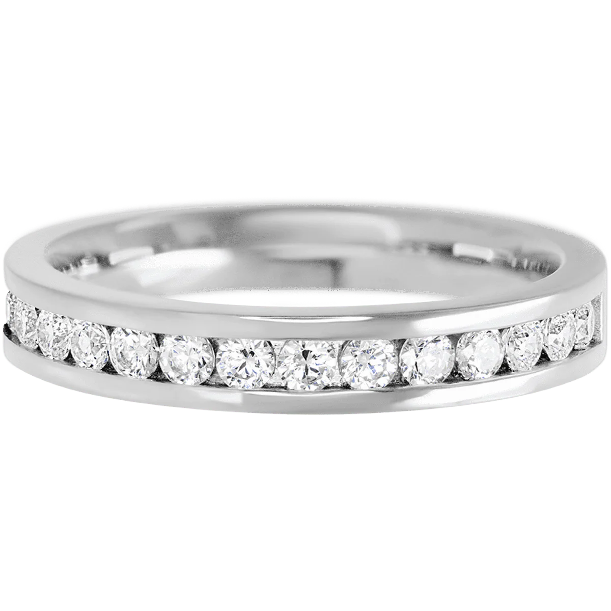 14K White Gold band with 15 Round Lab Grown Diamond having TCW-.45 - Image 2