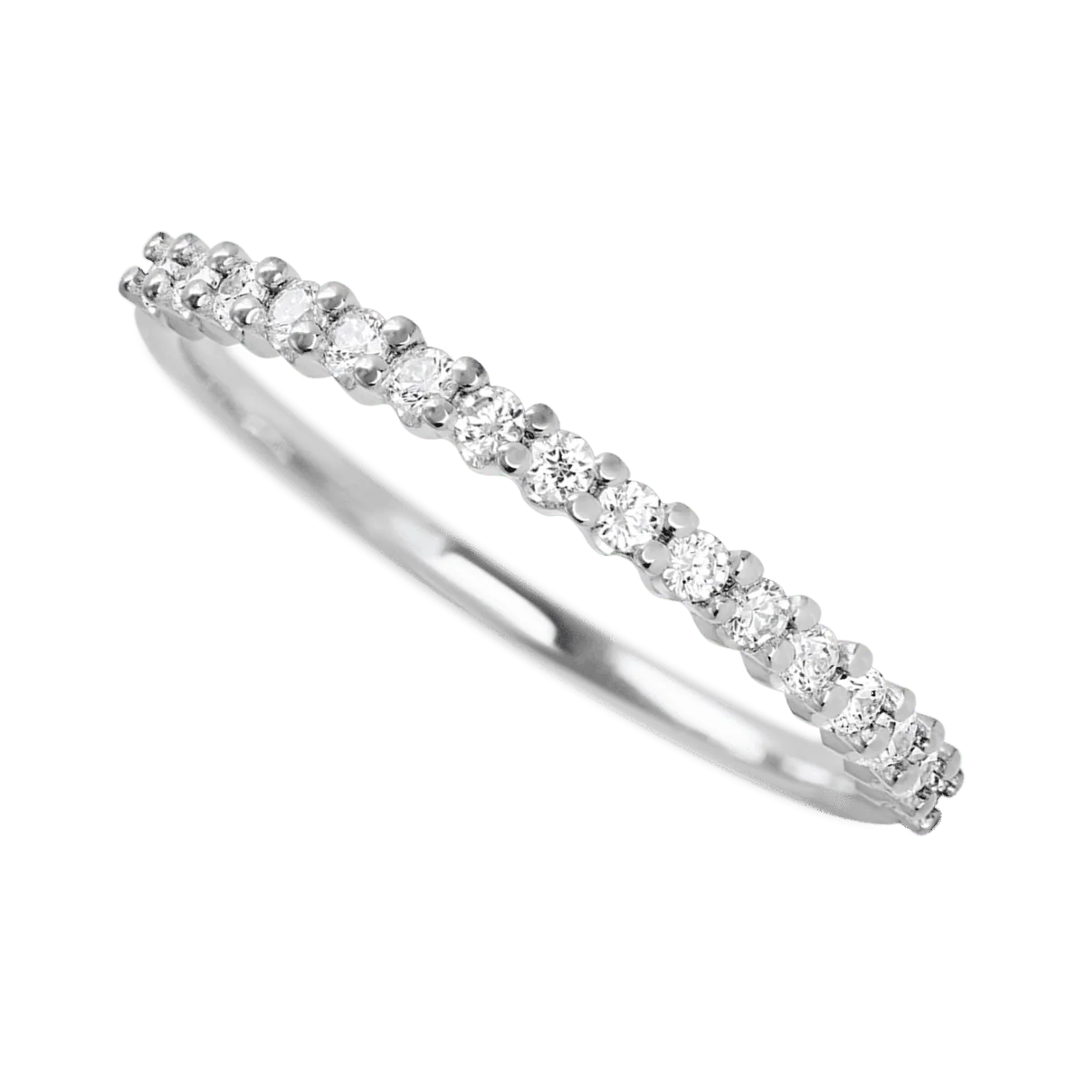 14K White Gold band with 18 Round Lab Grown Diamond having TCW-.27 - Image 3