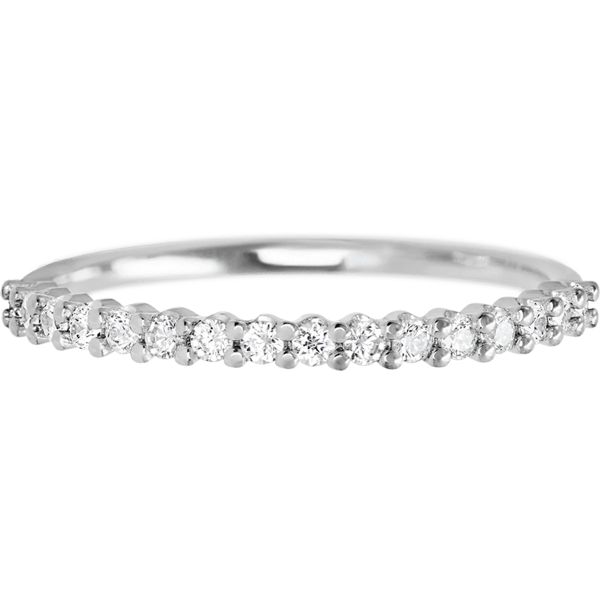 14K White Gold band with 18 Round Lab Grown Diamond (ST) having TCW-.27 - Image 2