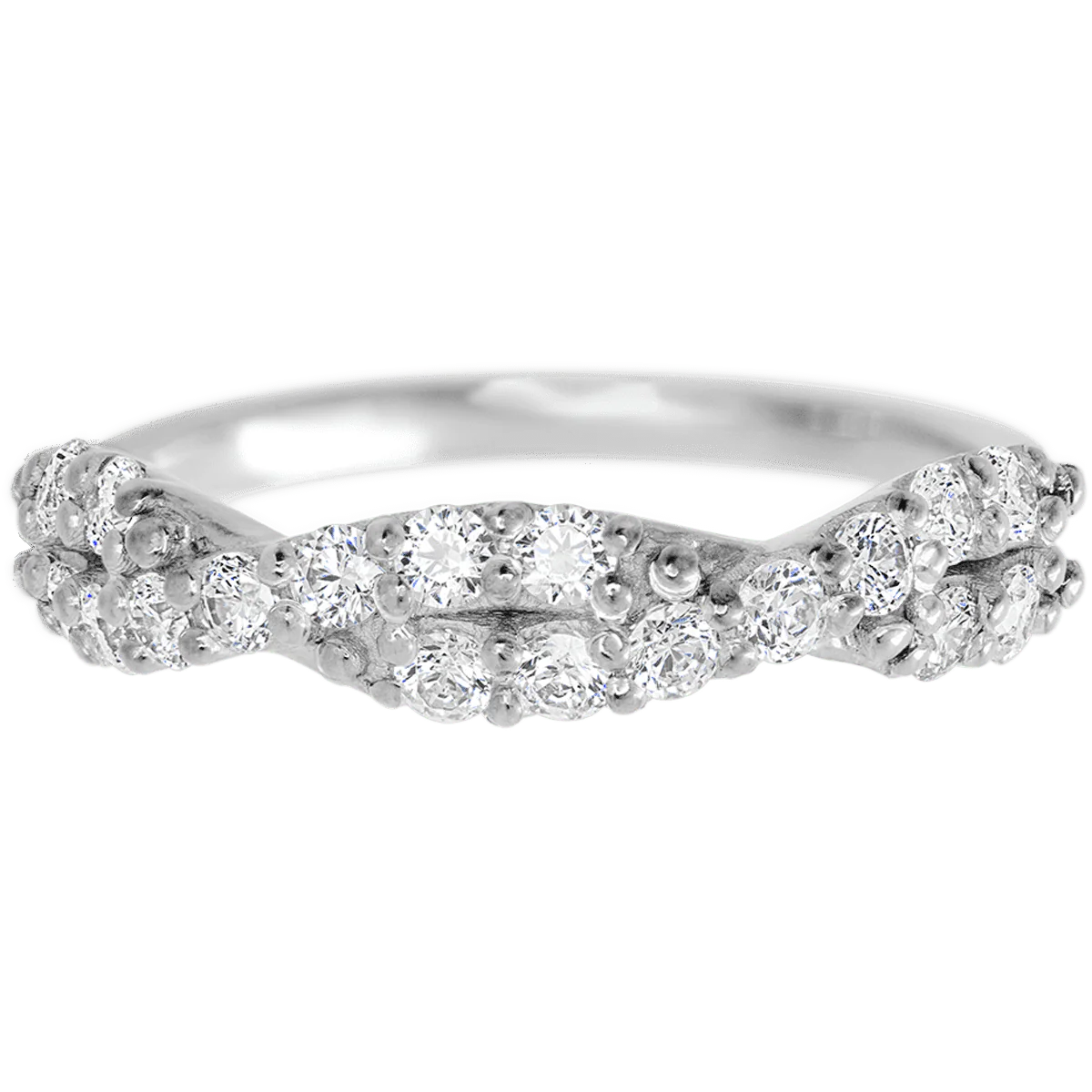14K White Gold band with 18 Round Lab Grown Diamond (ST) having TCW-.54 - Image 2