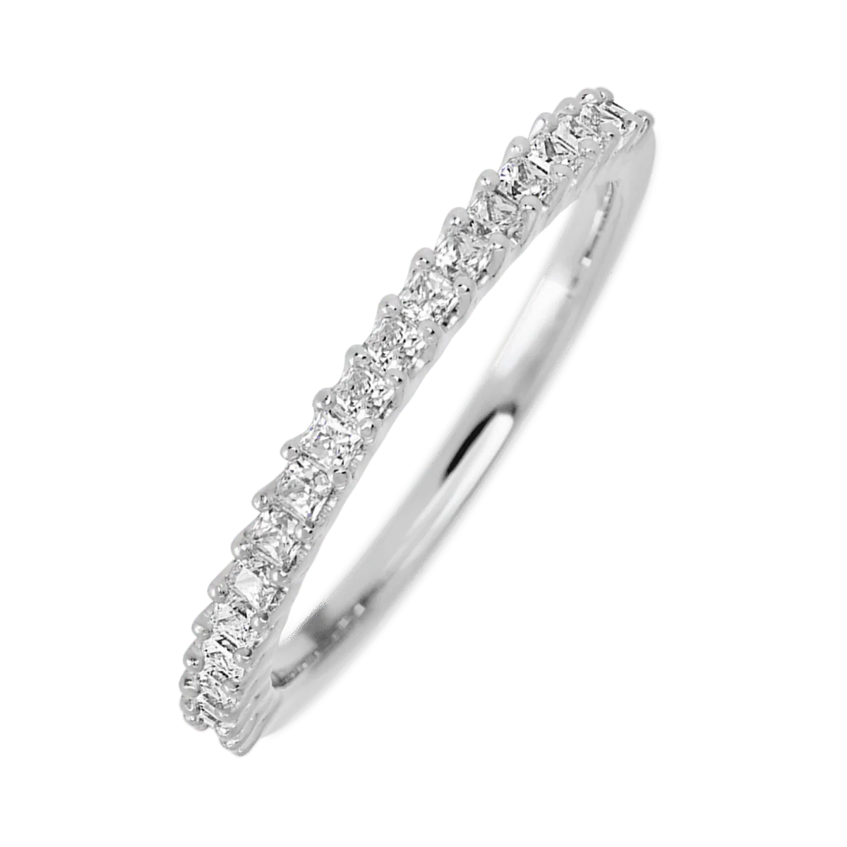 14K White Gold band with 21 Princess Lab Grown Diamond having TCW-.63