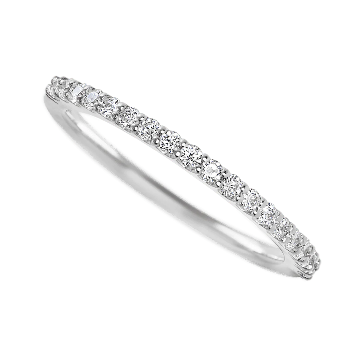 14K White Gold band with 21 Round Lab Grown Diamond having TCW-.32 - Image 3