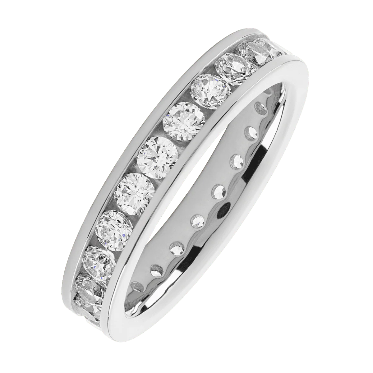 14K White Gold band with 23 Round Lab Grown Diamond having TCW-1.61