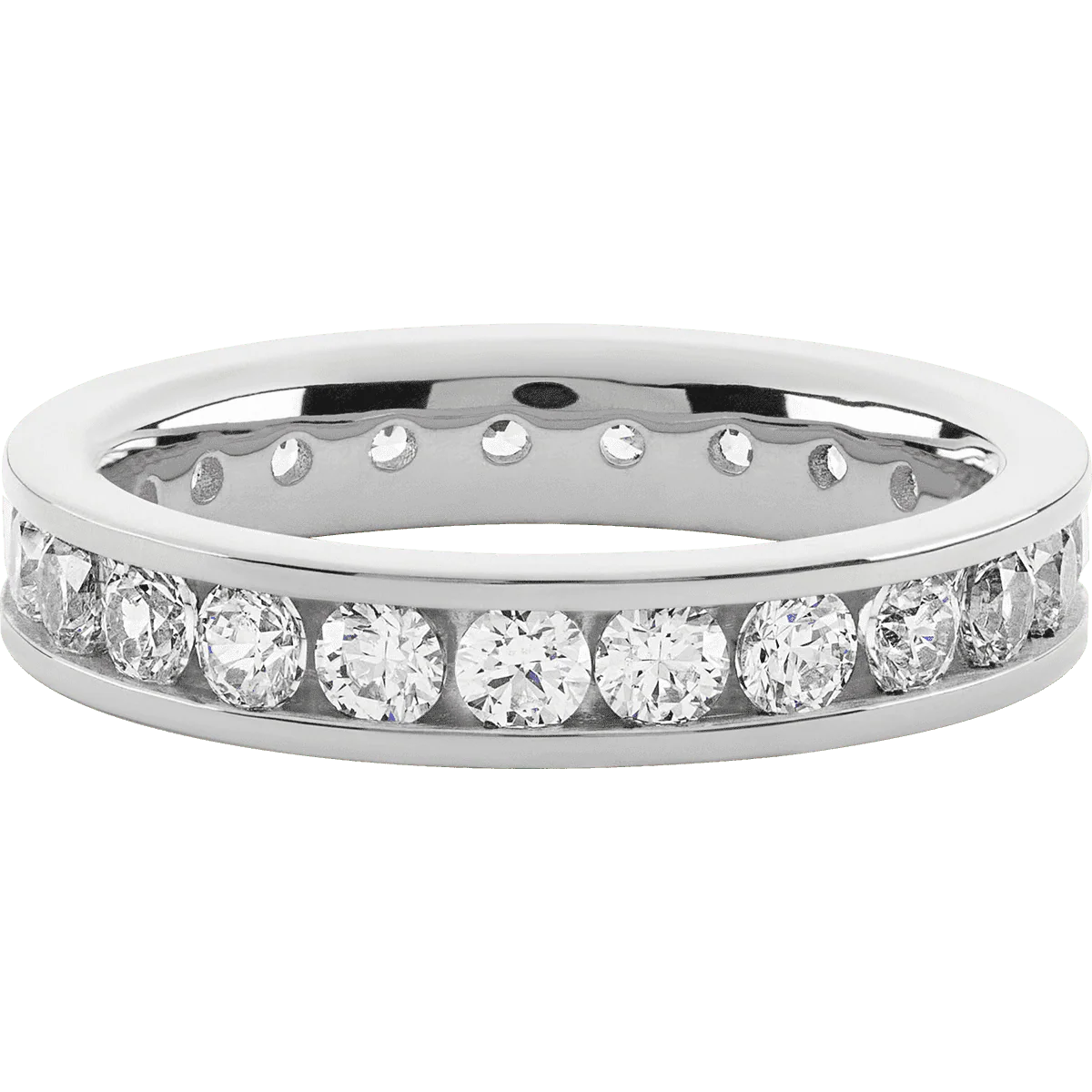 14K White Gold band with 23 Round Lab Grown Diamond having TCW-1.61 - Image 2