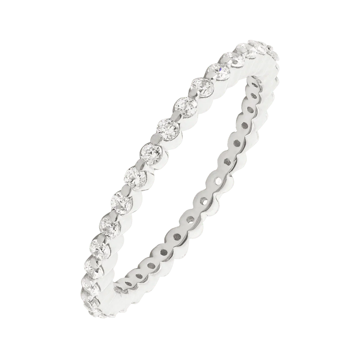 14K White Gold band with 31 Round Lab Grown Diamond having TCW-.46