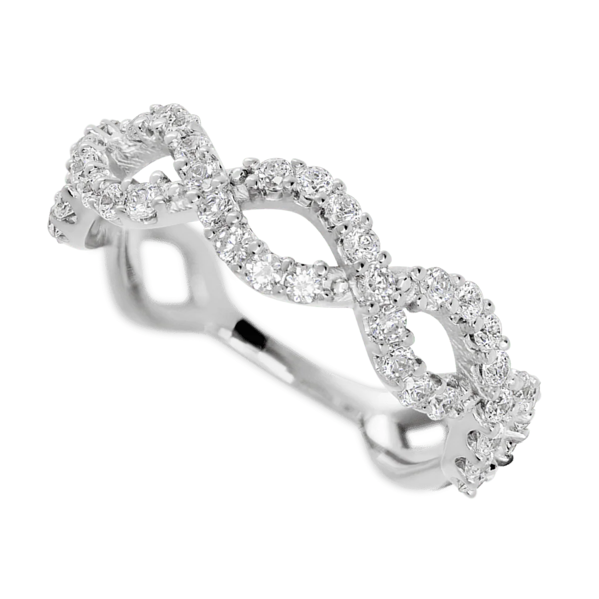 14K White Gold band with 46 Round Lab Grown Diamond having TCW-.69 - Image 3