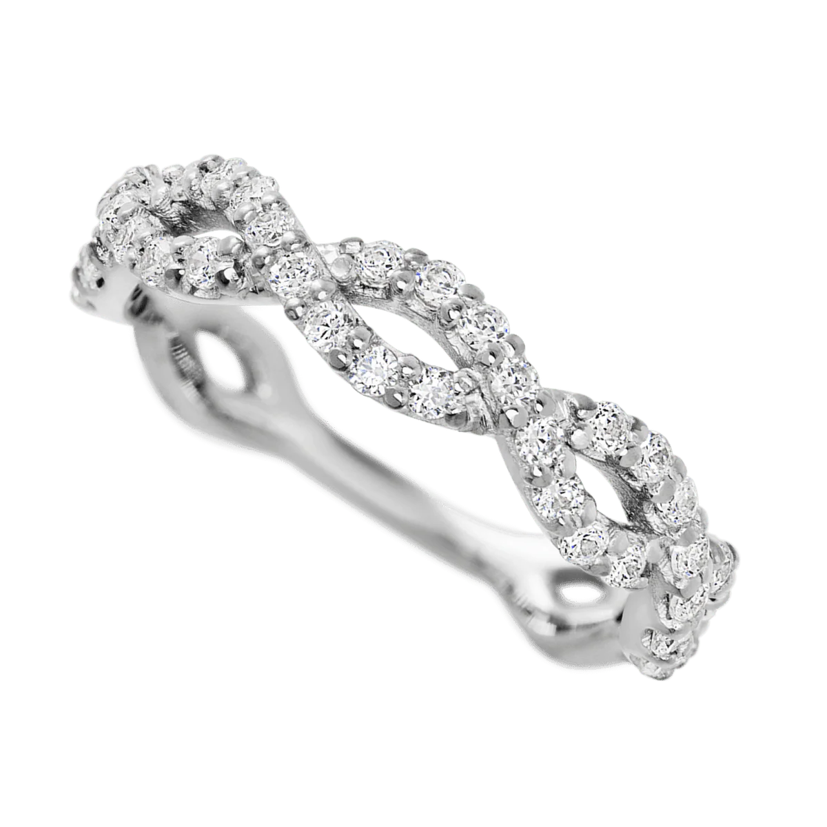 14K White Gold band with 46 Round Lab Grown Diamond having TCW-.69 - Image 3