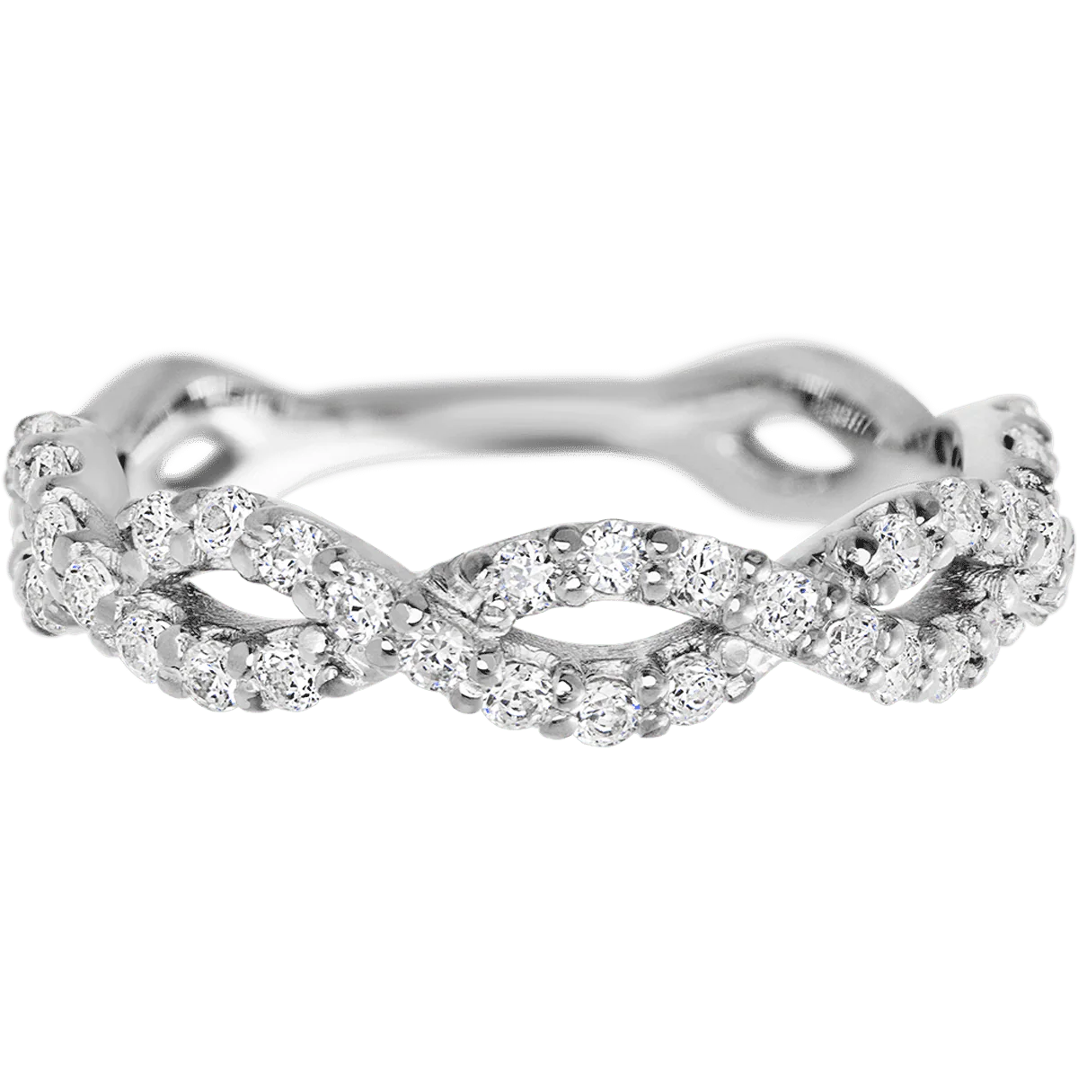 14K White Gold band with 46 Round Lab Grown Diamond having TCW-.69 - Image 2