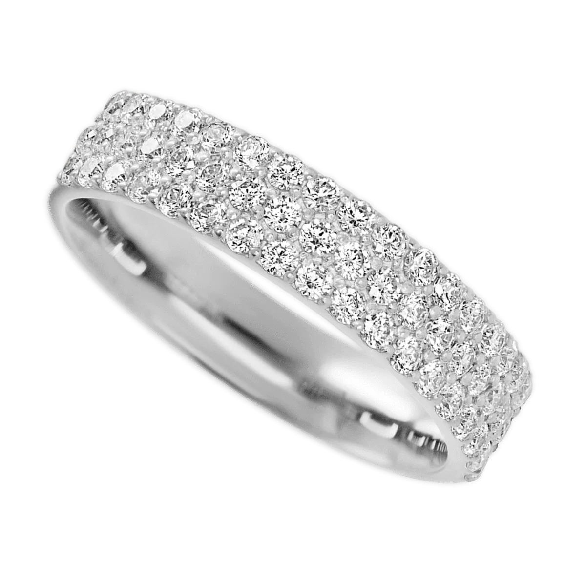 14K White Gold band with 55 Round Lab Grown Diamond having TCW-.82 - Image 3