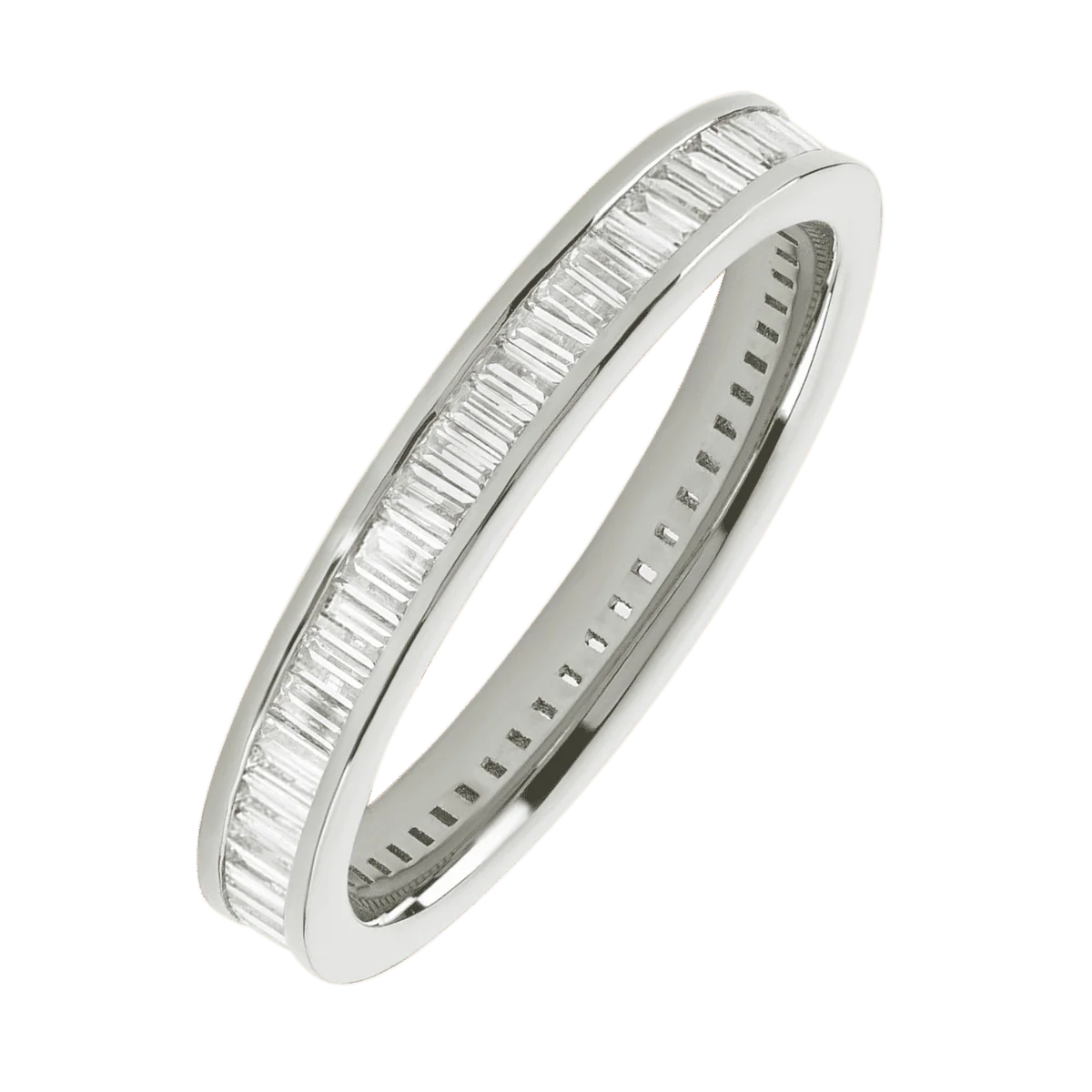 14K White Gold band with 64 Baguette Lab Grown Diamond having TCW-1.28