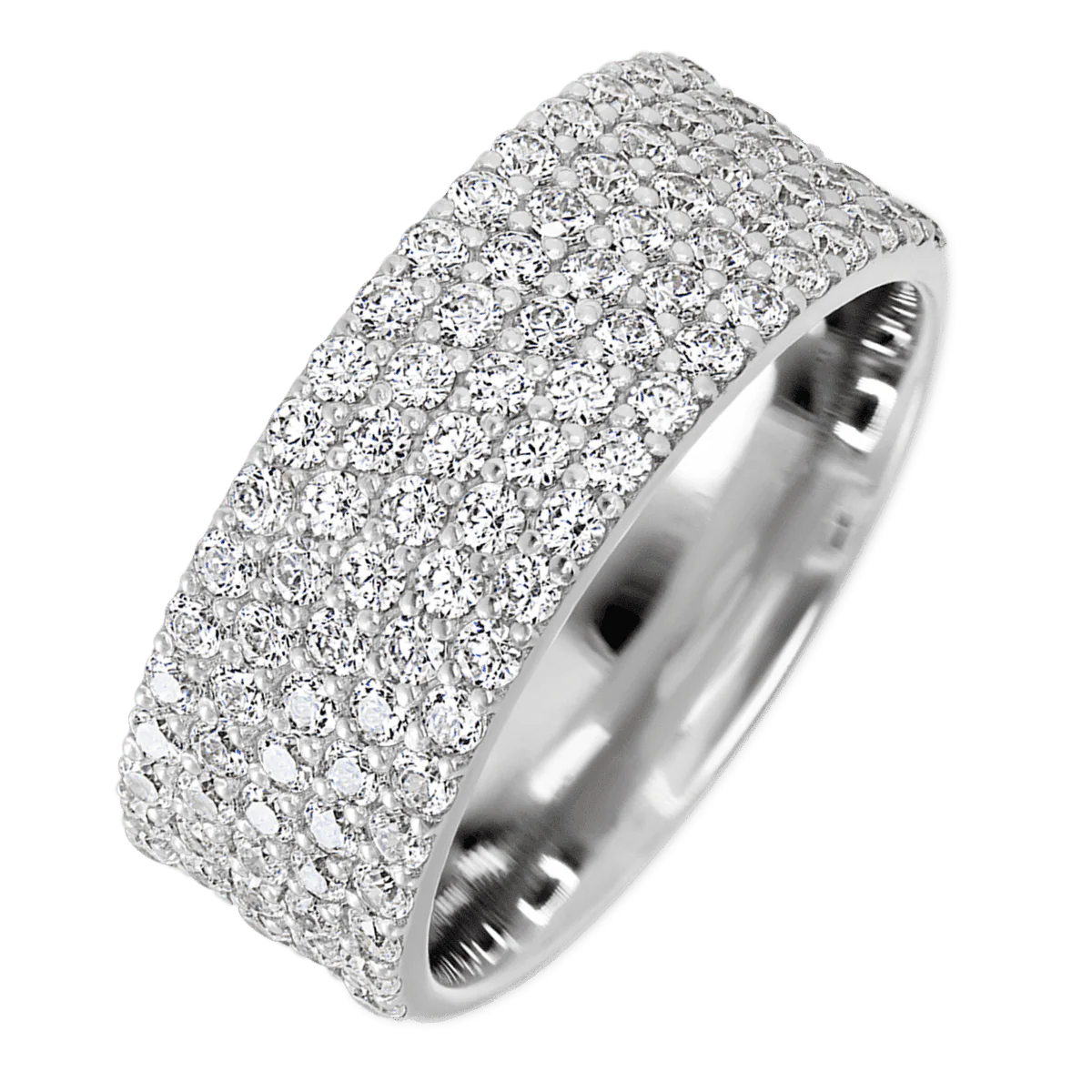 14K White Gold band with 93 Round Lab Grown Diamond having TCW-1.4