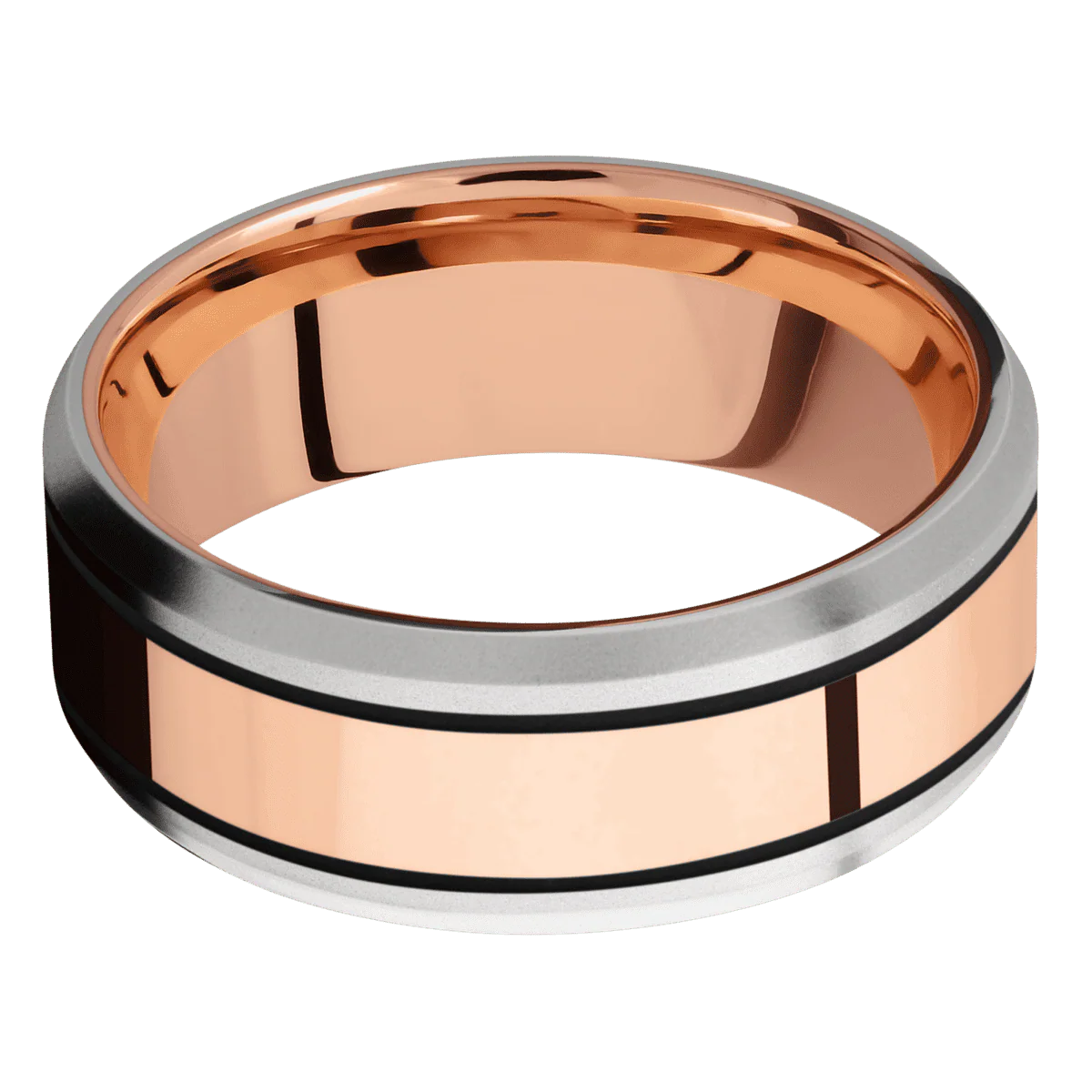 14K White Gold + Bead , Bead Finish + 14K Rose Gold - Image 3