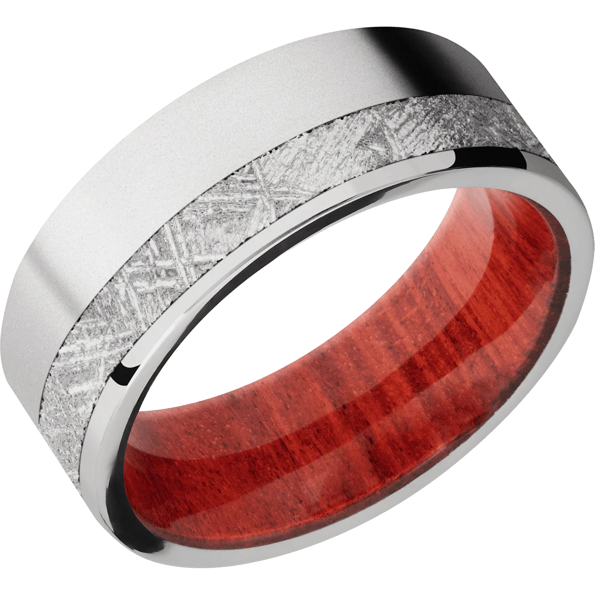 14K White Gold + Bead , Polish Finish + Red Heart - Image 2