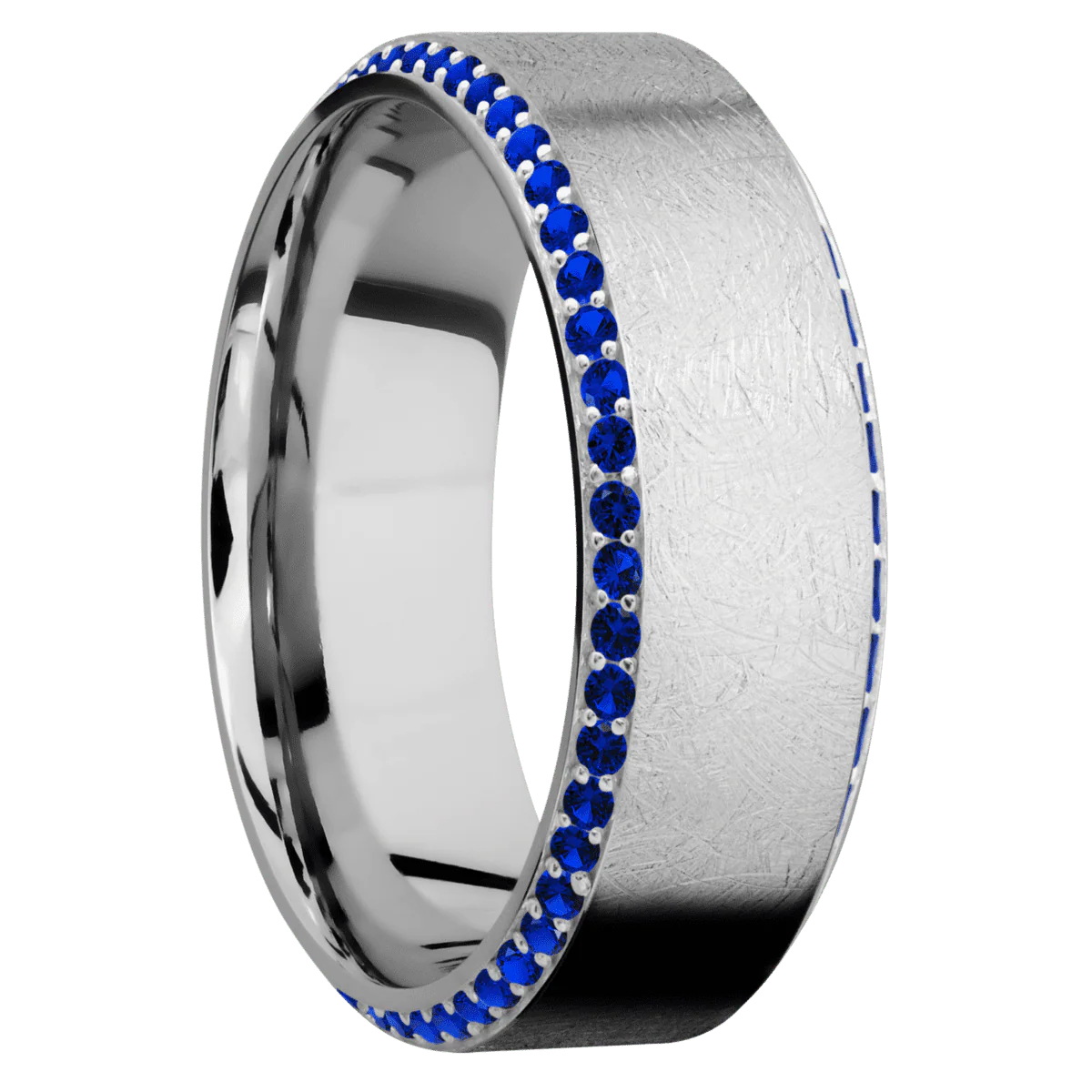14K White Gold + Distressed , Polish Finish