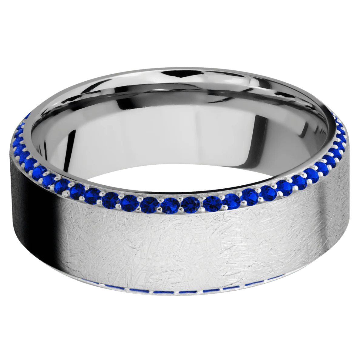 14K White Gold + Distressed , Polish Finish - Image 3