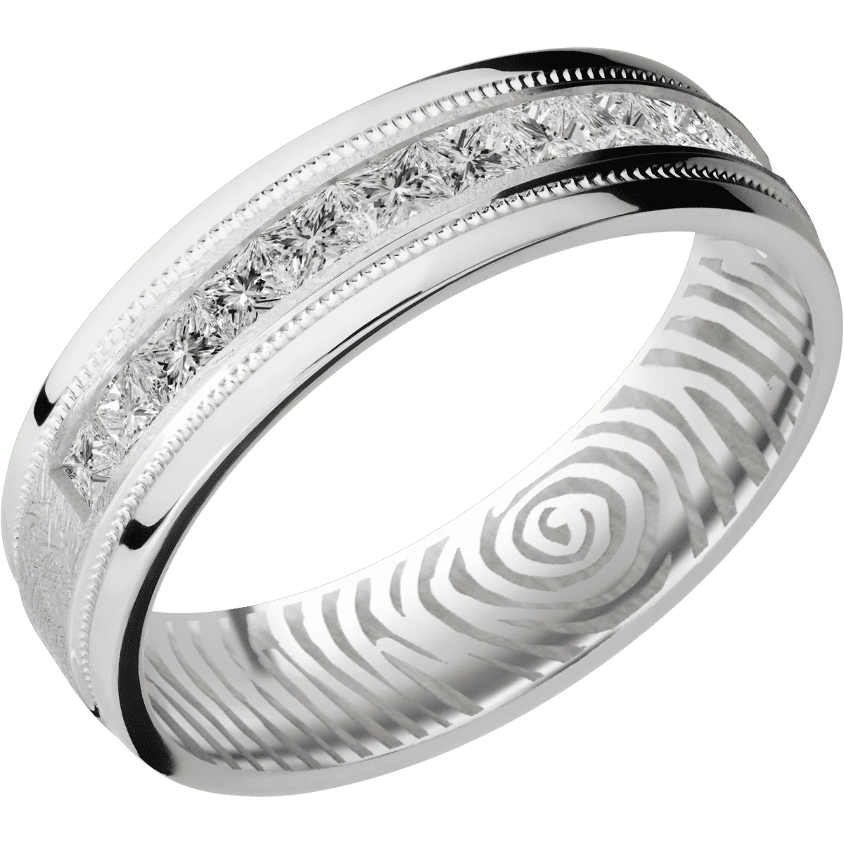 14K White Gold + Distressed , Polish Finish - Image 2