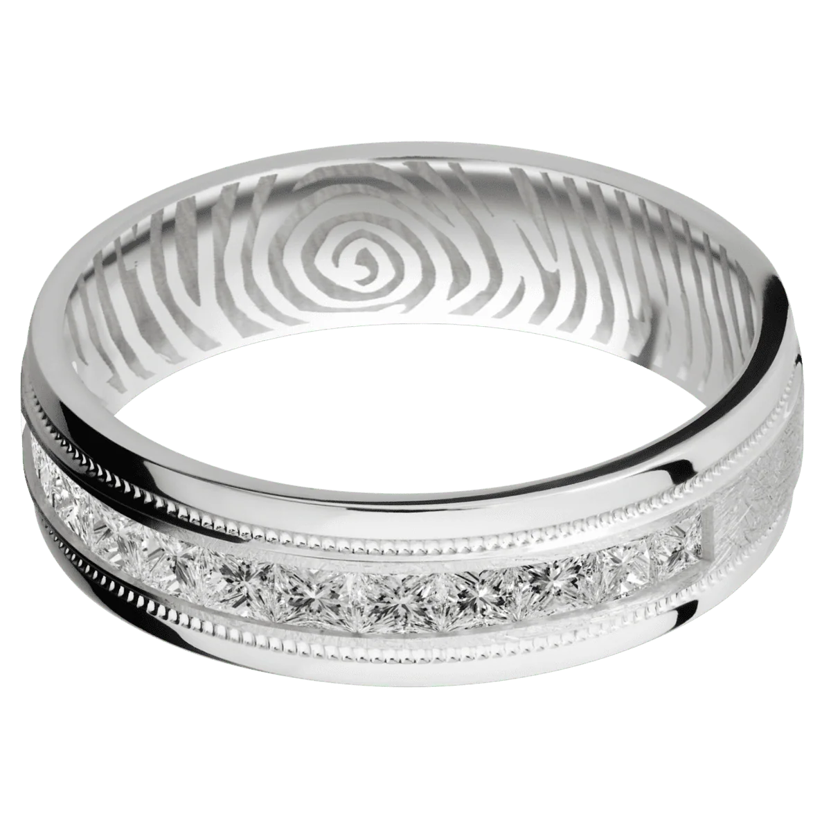 14K White Gold + Distressed , Polish Finish - Image 3