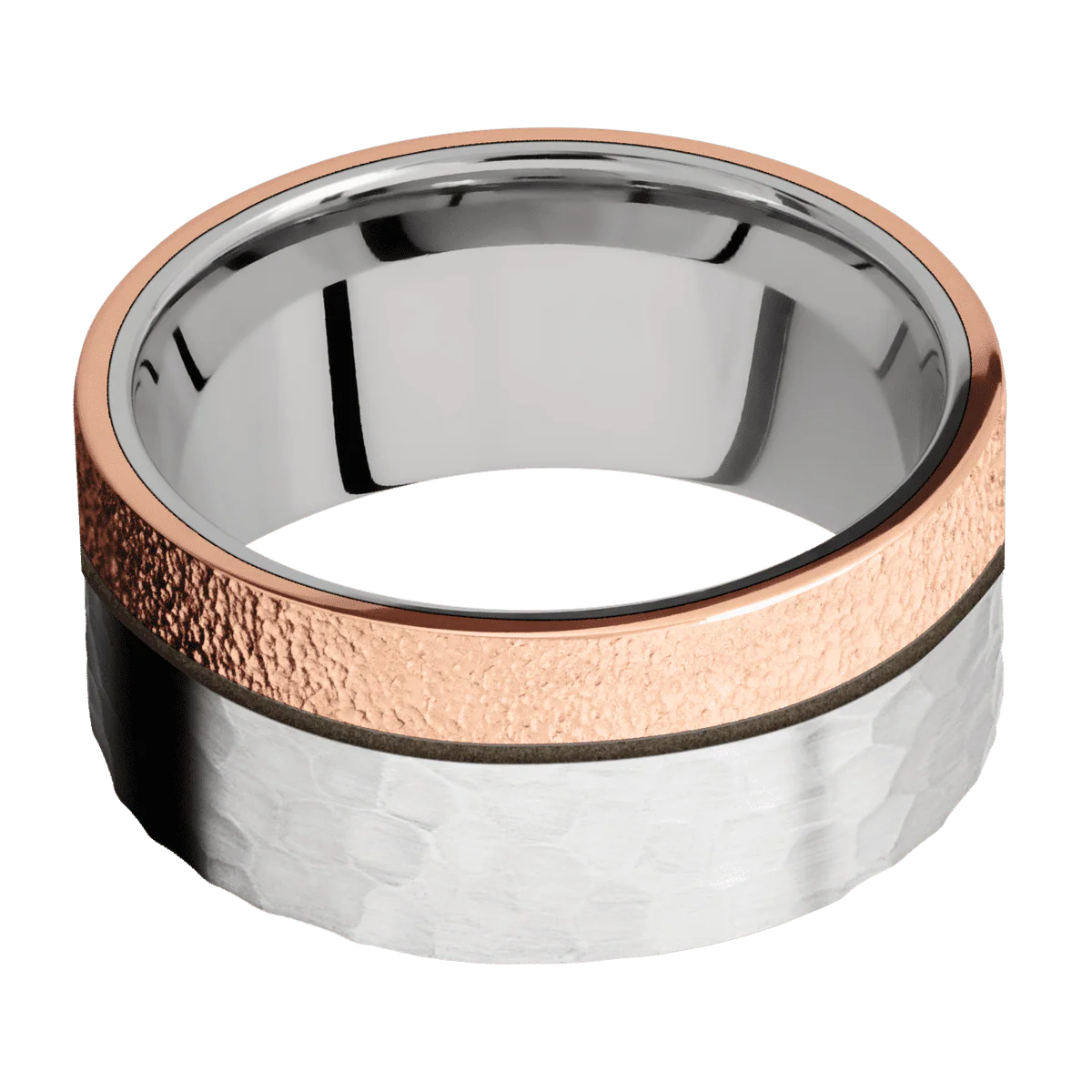 14K White Gold + Hammer Finish - Image 3