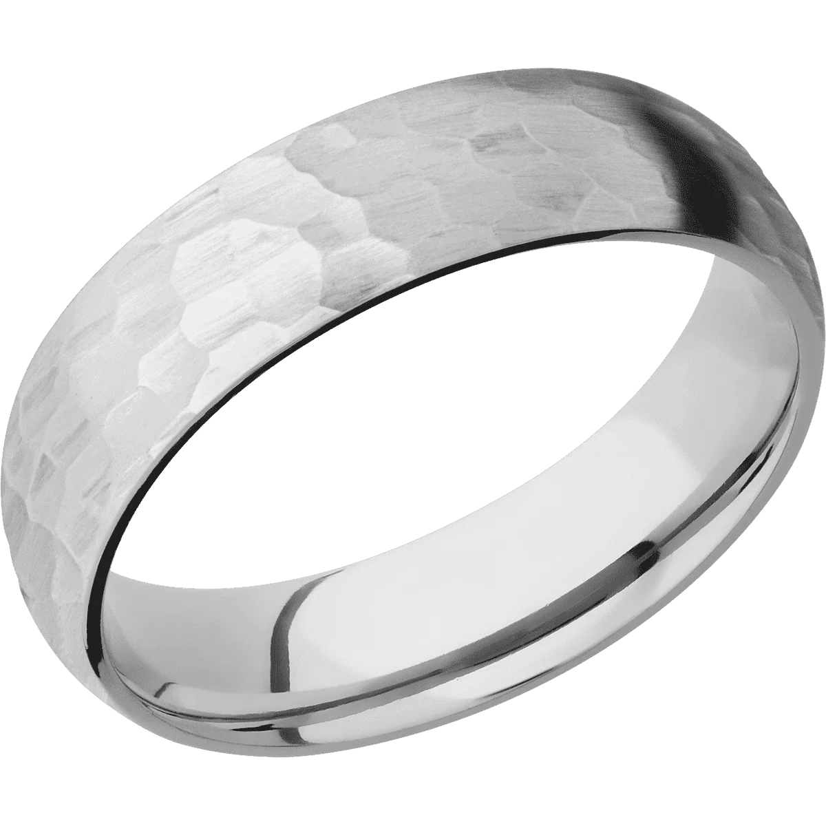 14K White Gold + Hammer Finish - Image 2