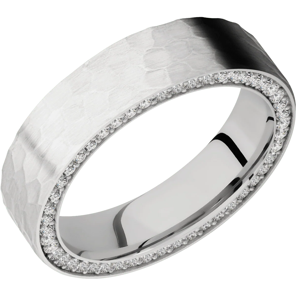 14K White Gold + Hammer Finish - Image 2