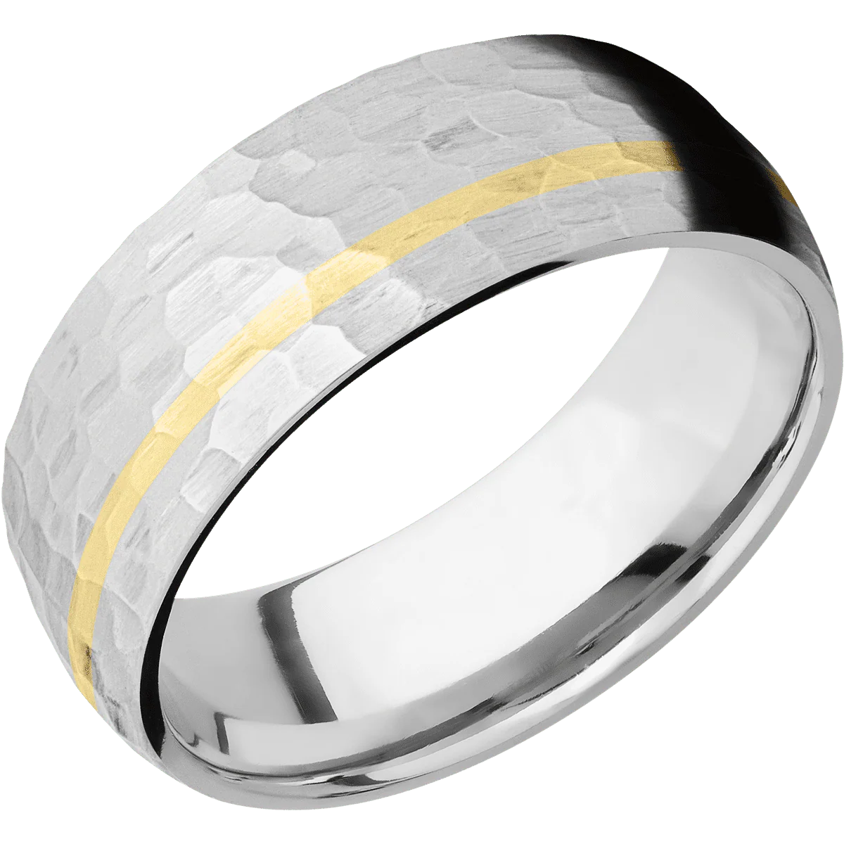 14K White Gold + Hammer , Hammer Finish - Image 2