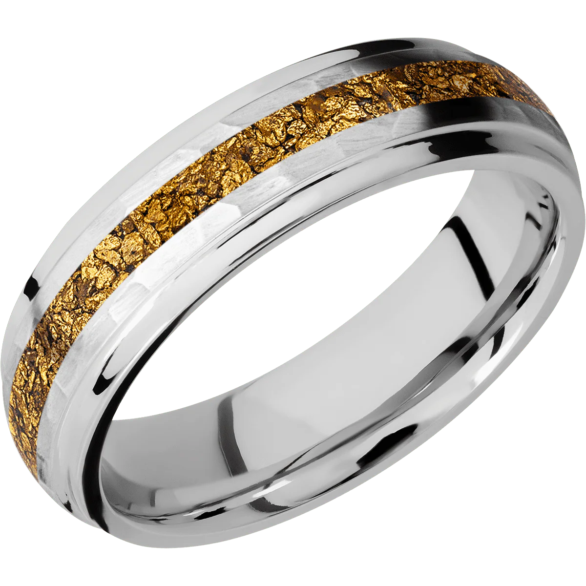 14K White Gold + Hammer , Polish Finish - Image 2