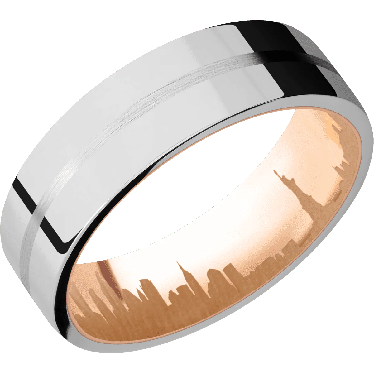 14K White Gold + Polish Finish + 10K Rose Gold - Image 2