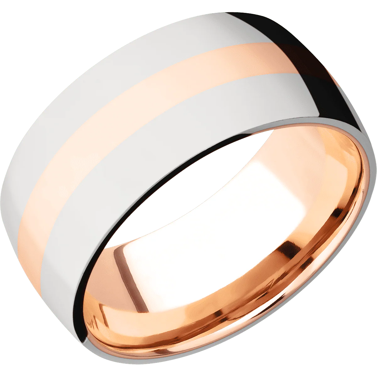 14K White Gold + Polish Finish + 14K Rose Gold - Image 2